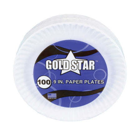 GFS™ Paper Plate, Uncoated, 9", White, 1200/Case-B2B Discounters
