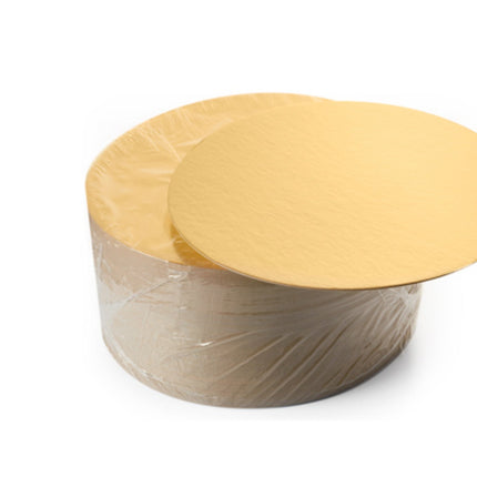 Enjay Cake Board, 9", Gold, 60Pt Round, 100/Case-B2B Discounters