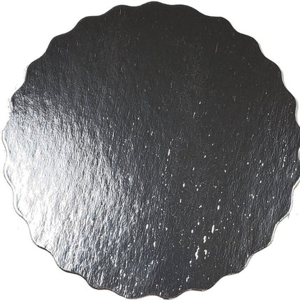 Enjay Cake Board, 8" X 0.70", Silver, Scalloped Edge, 150/Case-B2B Discounters