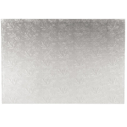 Enjay Cake Board, 10.5" X 14.5" X 1/4", Silver, Rectangle Corrugated, 12/Case-B2B Discounters