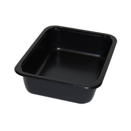 Sabert® Medium Rectangular Tray, 45oz, Black, 390/Case-B2B Discounters