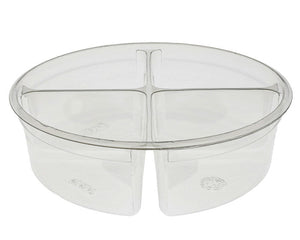 Pactiv® 4-Compartment Round Deli Tub, 7", 32oz, Clear, 300/Case-B2B Discounters