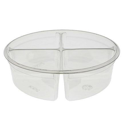 Pactiv® 4-Compartment Round Deli Tub, 7", 32oz, Clear, 300/Case-B2B Discounters