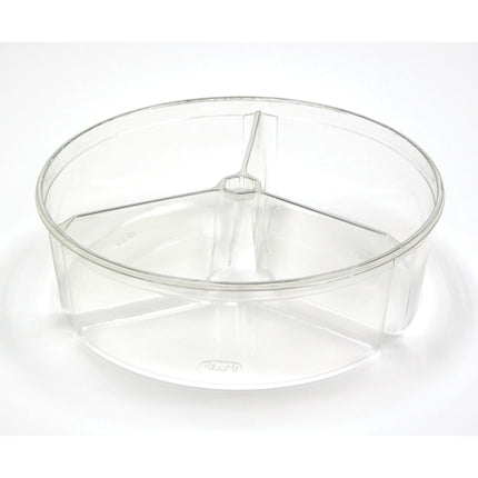Pactiv® Round 3-Compartment Containers, 10", 96oz, Clear, 100/Case