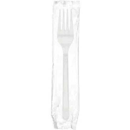 511 Food Service™ Wrapped Forks, White, 7", 50/Pack, 20 Packs/Case-B2B Discounters