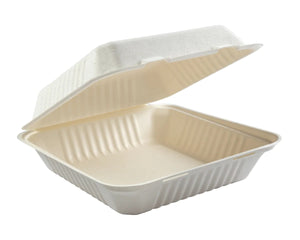 511 Food Service™ Sugarcane/Bagasse Container, 9" X 9", 50/Pack, 4 Packs/Case-B2B Discounters