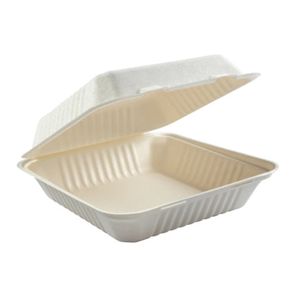511 Food Service™ Sugarcane/Bagasse Container, 9" X 9", 50/Pack, 4 Packs/Case-B2B Discounters