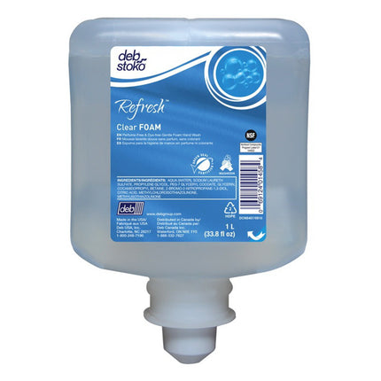 SCJ Professional® Deb® Refresh® Clear FOAM Handwash, Clear, 1L, 6/Case-B2B Discounters