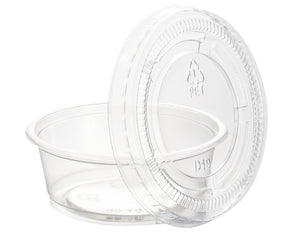 Premier Essentials Portion Cup Lids, Clear, PET, Fits 1.5-2.5oz, 2500 Lids/Case-B2B Discounters