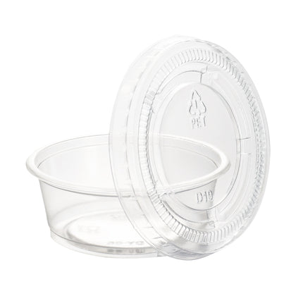 Premier Essentials Portion Cup Lids, Clear, PET, Fits 1.5-2.5oz, 2500 Lids/Case-B2B Discounters