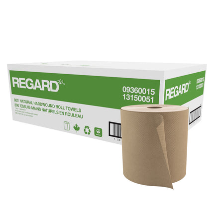 REGARD Roll Towel - Natural, 800', 6 Rolls/Case