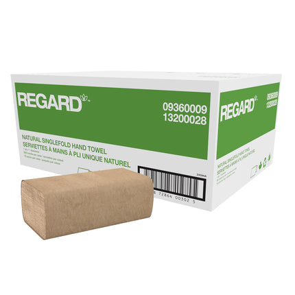 REGARD Single-Fold Towel - Natural, 250 Sheets/Pack, 16 Packs/Case