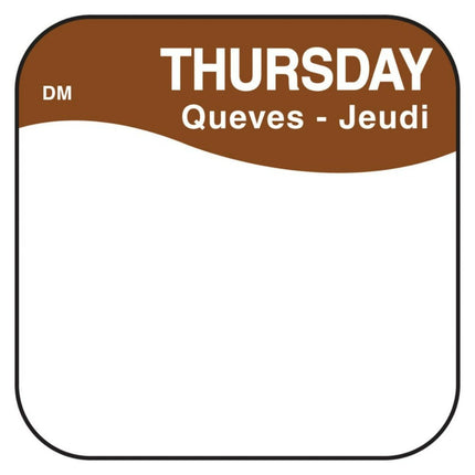 Daymark® DissolveMark® Label Roll, Blank Thursday, 1" X 1", Black/White, 1/Roll-B2B Discounters