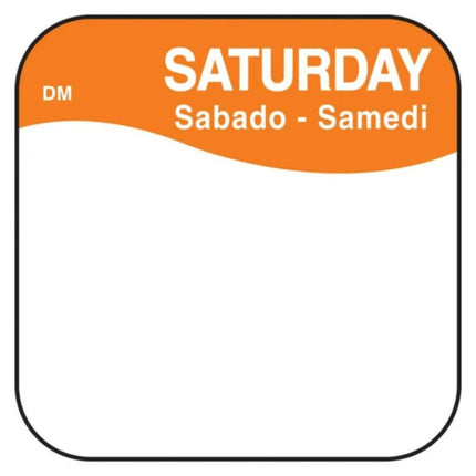 Daymark® DissolveMark® Label Roll, Saturday, Non-Dissolvable, 2/Roll-B2B Discounters
