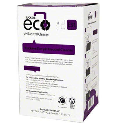 Buckeye® Eco Ph Neutral Scented Cleaner E31, 1.25L, 4/Case-B2B Discounters