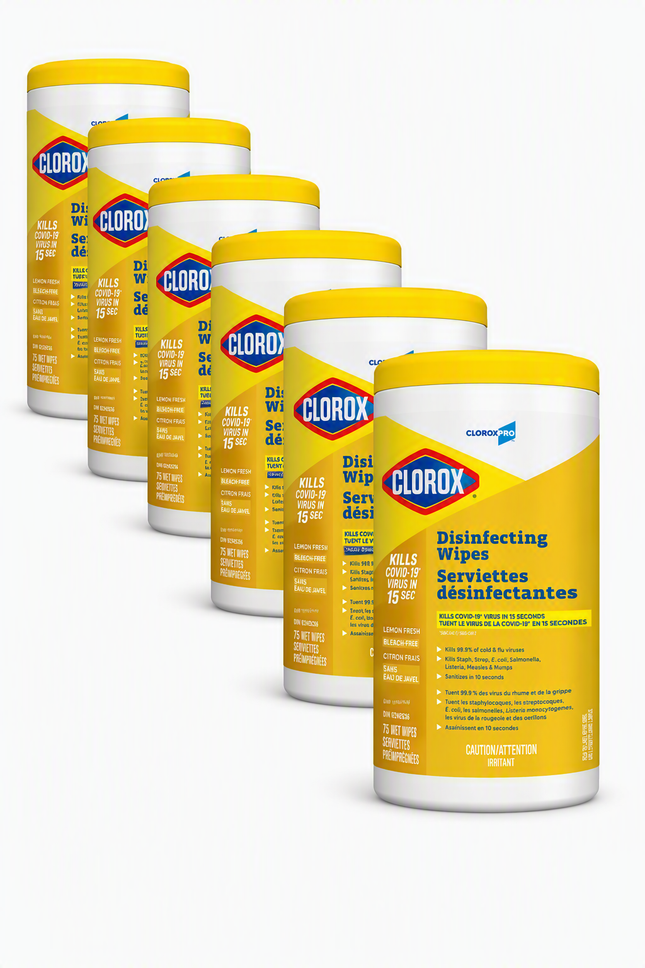 Clorox Commercial Solutions Disinfecting Wipes - 75 Wipes/Box, 6 Boxes/Case