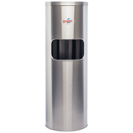 Certainty™ Certainty Floor Stand Wipe Dispenser, Stainless Steel, 1/Each-B2B Discounters