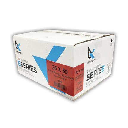 Polykar® Series E Can Liners, Low Density, 35" X 50", Extra Strong, Black, 100/Case-B2B Discounters