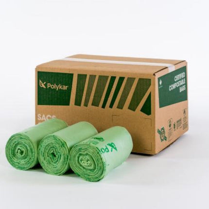 Polykar® Can Liners, Compostable, 26" X 36", 0.8mil, 200/Case-B2B Discounters