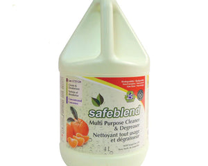 SafeBlend® Multi Purpose Cleaner And Degreaser, Tangerine, 4L, 4 Jugs/Case, Made In Canada-B2B Discounters