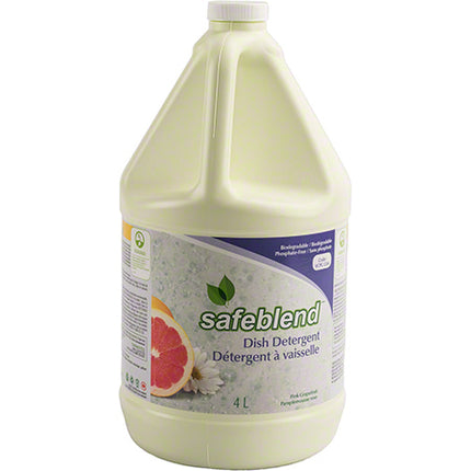 SafeBlend® Dish Detergent Pink Grapefruit, Clear, 4L, 4 Jugs/Case, Made In Canada-B2B Discounters