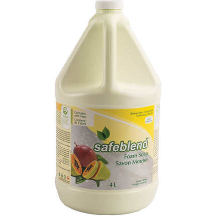 SafeBlend® Hand And Body Foam Soap, Mango, Orange, 4L, 4 Jugs/Case, Made In Canada-B2B Discounters