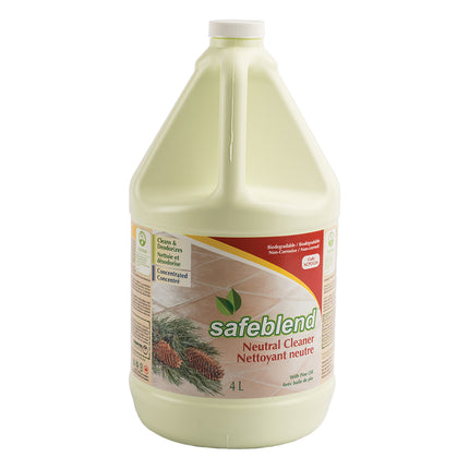 SafeBlend® Pine Oil Neutral Cleaner, Clear, 4L, 4 Jugs/Case, Made In Canada-B2B Discounters