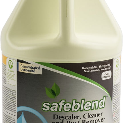 SafeBlend® Descaler Cleaner and Rust Remover, Fragrance Free, Clear, 4 Liters, 4/Case, Made in Canada-B2B Discounters