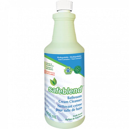 SafeBlend® Bathroom Cleaner Cream Cleanser, Ready to Use, Cream, 950ml, 12/Case, Made in Canada-B2B Discounters