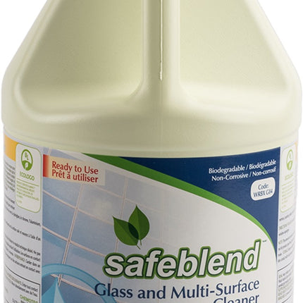 SafeBlend® Glass and Multi Surface Cleaner, Ready To Use, Fragrance Free, Clear, 4L, 4/Case, Made in Canada-B2B Discounters