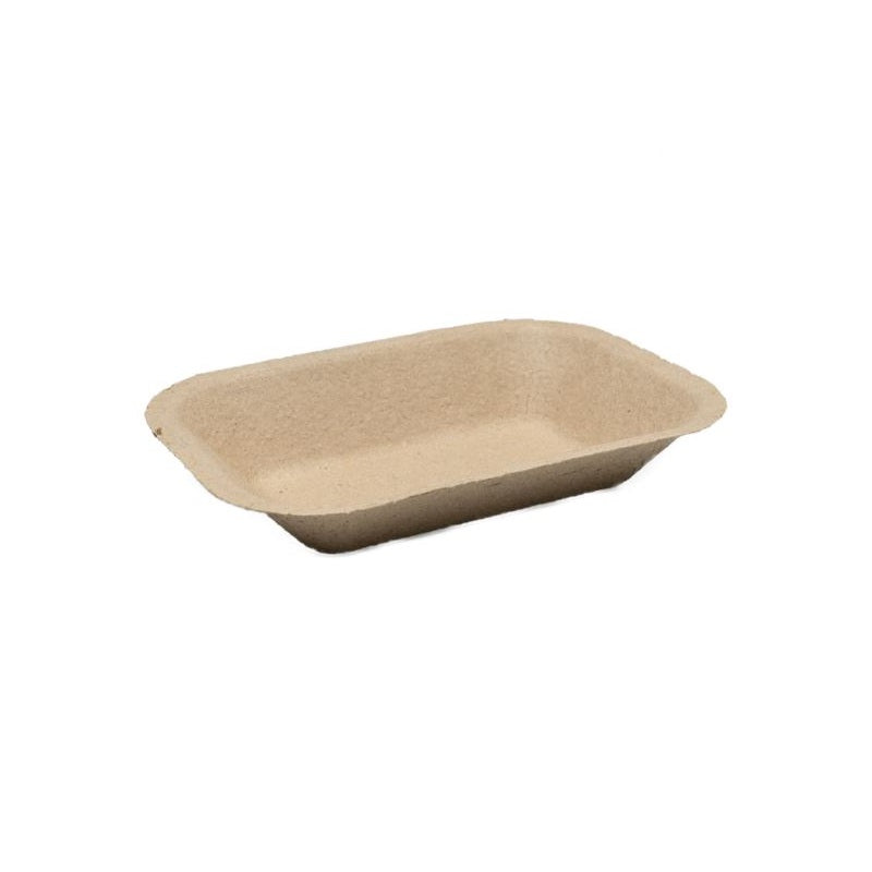Eco-Packaging® #200 Earth Food Tray, 100% Recycled Paper Pulp, 500 Trays/Case-B2B Discounters