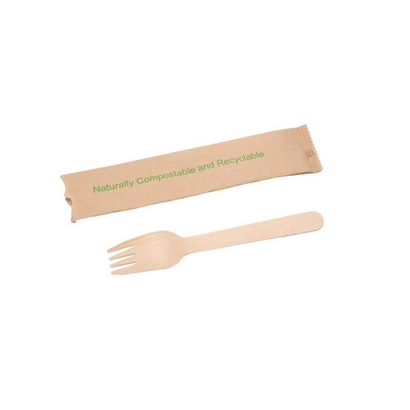 Eco Packaging® Compostable Fork, Individually Wrapped, Beige, 500/Case-B2B Discounters