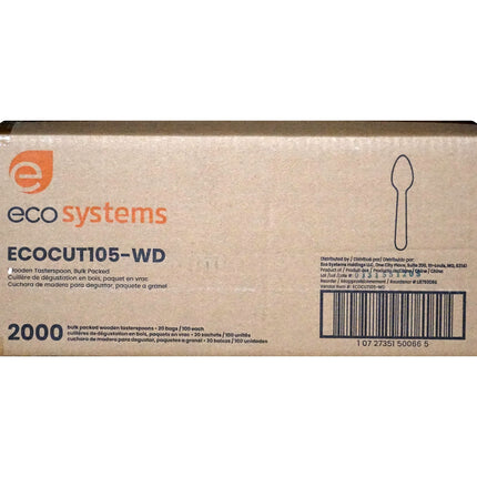 Ecosystems® Wood Taster Spoon, Bulk, 2000/Case-B2B Discounters