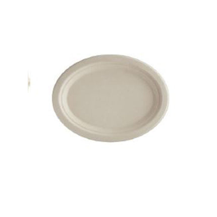 EcoSystems® Bagasse Oval Plate, Kraft, 10", 500/Case-B2B Discounters
