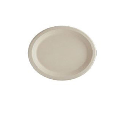 EcoSystems® Bagasse Oval Plate, Kraft, 12.5", 500/Case-B2B Discounters