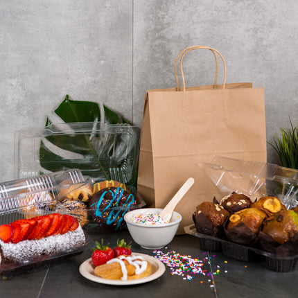 EcoSystems Kraft Paper Bag With Rope Handle - 10" x 5" x 13", 250/Bundle
