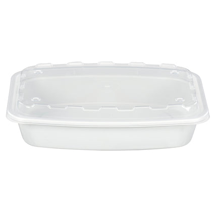 Ecosystems® Microwavable Container, Grey, Rectangle, 28oz., 8.27" L X 5.80" W X 1.62" H, 150/Case-B2B Discounters