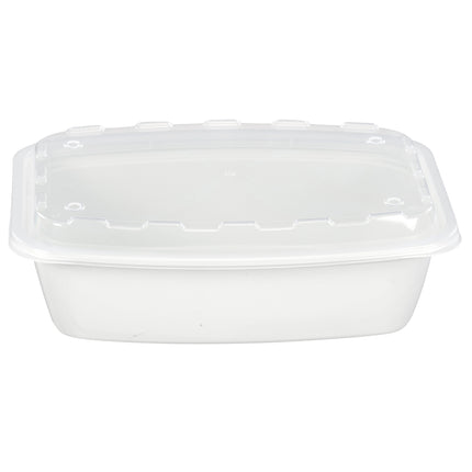Ecosystems® Microwavable Container, Grey, Rectangle, 38oz., 8.27" L X 5.80" W X2.16" H, 150/Case-B2B Discounters