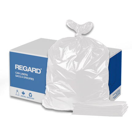 REGARD® Can Liners, Low Density, Regular, 20" X 22", White, Ecologo, 500 Bags/Case-B2B Discounters