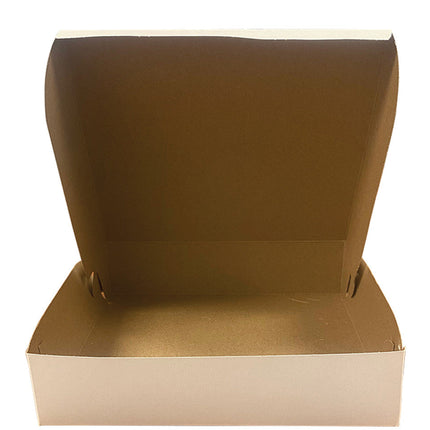 EB Box Barn Style Cake Box with Lunch Handle, 8" X 5.5" X 3.5", White, 150/Case-B2B Discounters