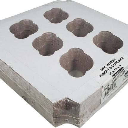 Ebbox™ 6 Cupcake Insert, 10" X 10" X 1", 100/Case-B2B Discounters