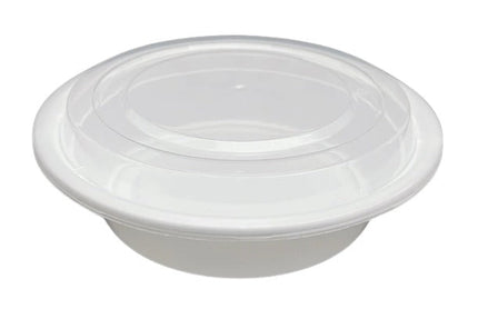 Round Container Combo, 32oz, White, 150/Case-B2B Discounters