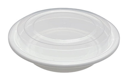 Ritepak Round Microwaveable Container Combo, 24oz, White, 150/Case-B2B Discounters