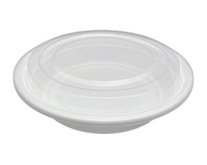 Round Microwaveable Container Combo, 16oz, White, 150/Case-B2B Discounters