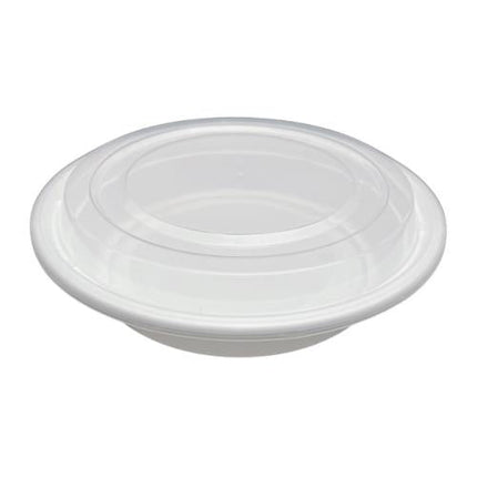 Round Microwaveable Container Combo, 16oz, White, 150/Case-B2B Discounters