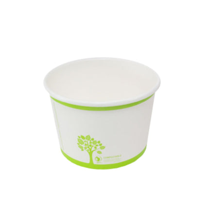 Compostable Paper Hot Food Container, 8oz, 1000/Case-B2B Discounters