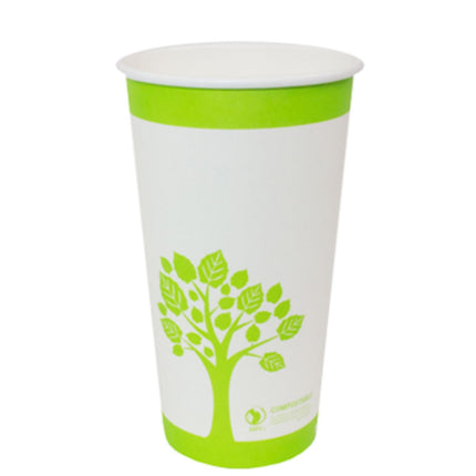 Green Tree Compostable Hot Paper Cup, 20oz, 1000/Case-B2B Discounters
