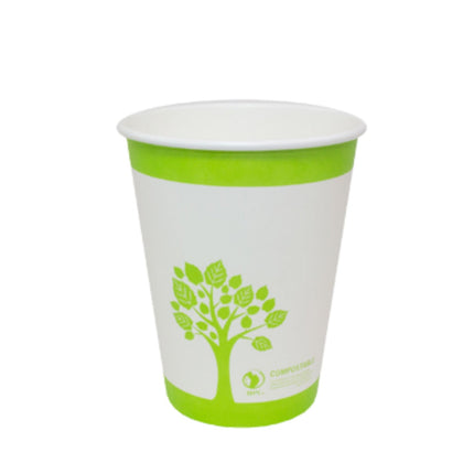 Green Tree Compostable Hot Paper Cup, 12oz, 1000/Case-B2B Discounters