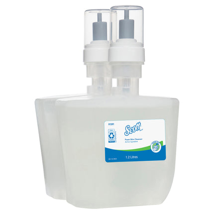 Scott Green Certified Foam Hand Soap (91591) - 1.2 L, Clear, No Fragrance Added, Automatic Hand Soap Refills, Ecologo, 2 Bottles/Case