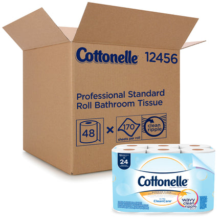 Cottonelle Professional Standard Roll Toilet Paper (12456) - White, 170 Sheets/Roll, 48 Rolls/Case